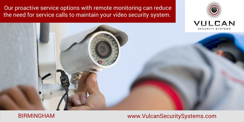 Our proactive service options with remote monitoring can reduce the need for physical service calls, saving your business money and keeping your system online. We're Vulcan Security Systems in Birmingham, Alabama, serving clients in Gadsden, Pell City, Bessemer, Birmingham, Homewood, Vestavia Hills, and beyond.