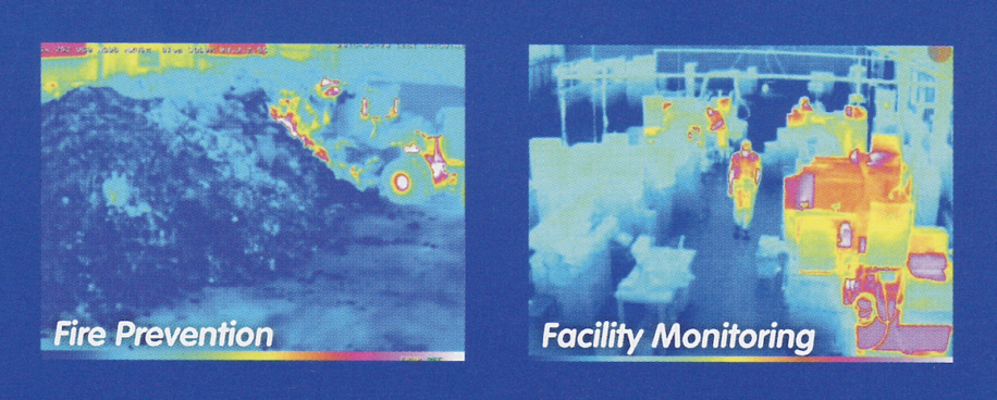 Screen shot of thermal image from Mobotix 6MP Dual Thermal Camera showing image of thermal radiography in Fire Prevention application and Facility Monitoring application - Mobotix Corporation - Vulcan Security Systems Birmingham Alabama