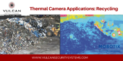 Thermal Camera Applications: Recycling Facilities - Vulcan Security Systems - Birmingham Alabama - photo of Mobotix optical and thermal camera images at scrapyard