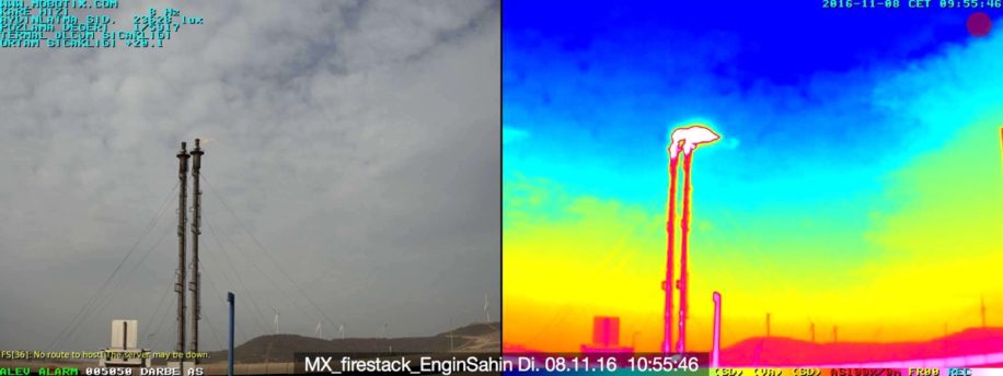Mobotix Thermal Camera Firestack Flare Image - Used With Permission by Vulcan Security Systems, LLC, authorized distributor in Birmingham, Alabama