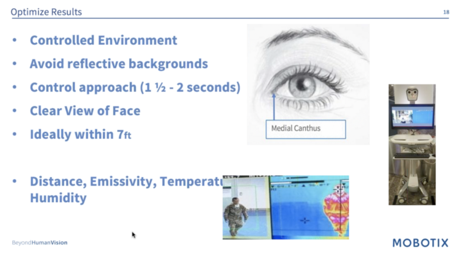 Mobotix Slide on Optimizing Results of Thermal Screening