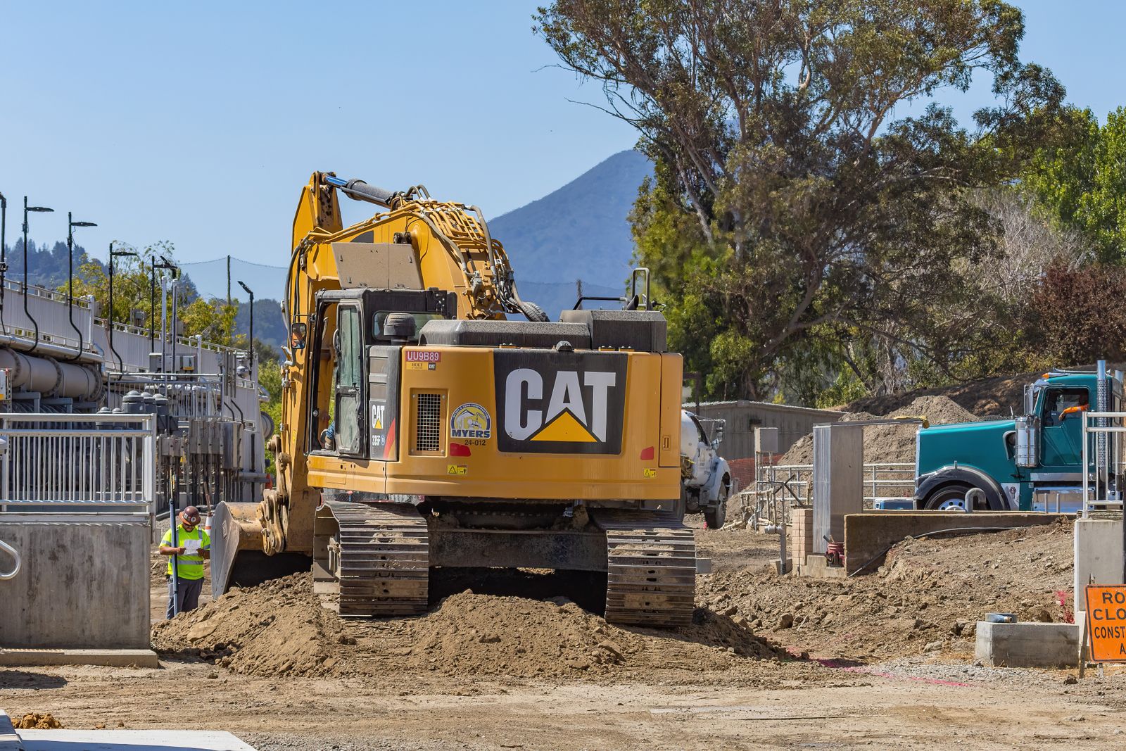 Excavator working at a construction site