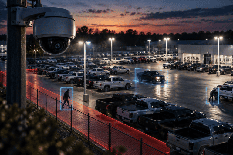 AI video monitoring vehicle lot